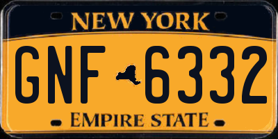 NY license plate GNF6332