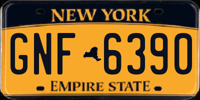 NY license plate GNF6390