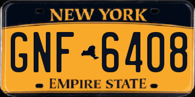 NY license plate GNF6408