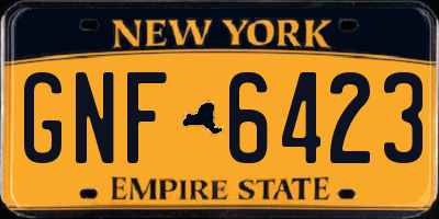 NY license plate GNF6423