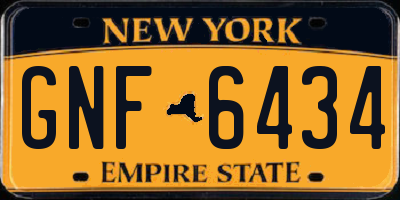 NY license plate GNF6434