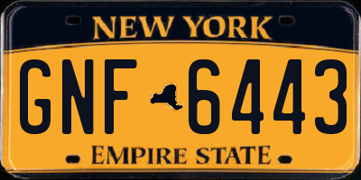 NY license plate GNF6443