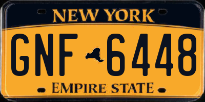 NY license plate GNF6448