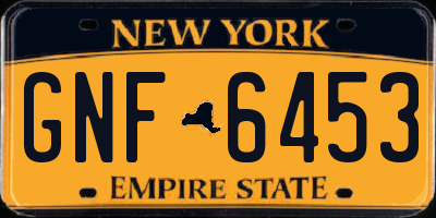 NY license plate GNF6453