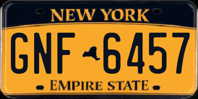 NY license plate GNF6457