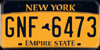 NY license plate GNF6473