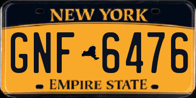 NY license plate GNF6476