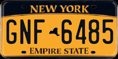 NY license plate GNF6485
