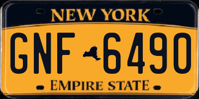 NY license plate GNF6490