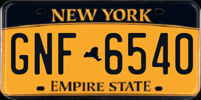 NY license plate GNF6540