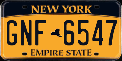 NY license plate GNF6547