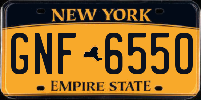 NY license plate GNF6550