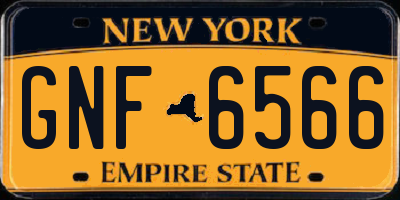 NY license plate GNF6566