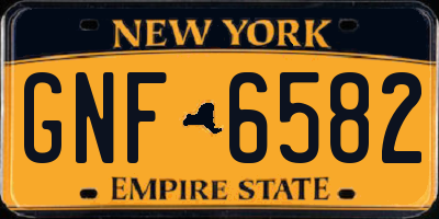 NY license plate GNF6582