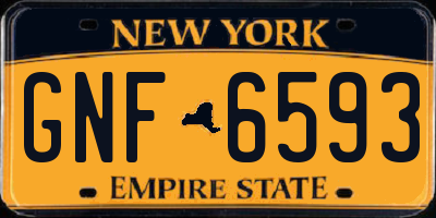 NY license plate GNF6593