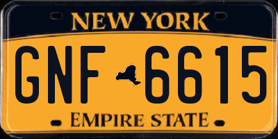 NY license plate GNF6615