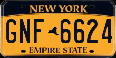 NY license plate GNF6624