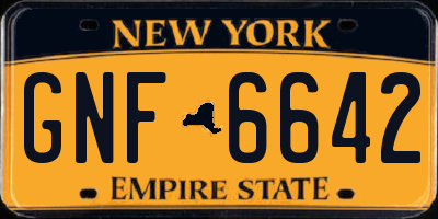 NY license plate GNF6642