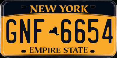 NY license plate GNF6654