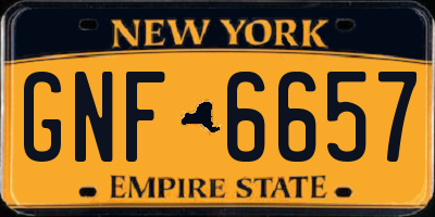 NY license plate GNF6657