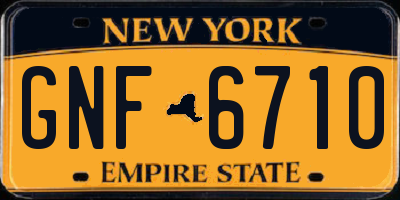 NY license plate GNF6710