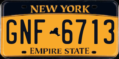 NY license plate GNF6713