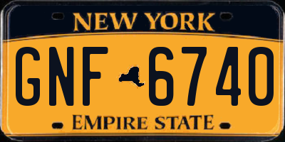NY license plate GNF6740