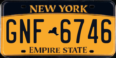 NY license plate GNF6746
