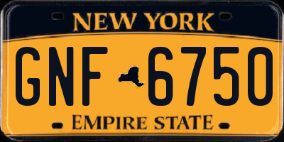 NY license plate GNF6750