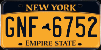 NY license plate GNF6752