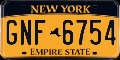 NY license plate GNF6754