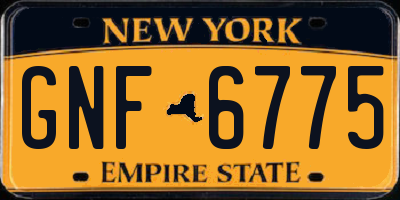 NY license plate GNF6775