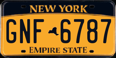 NY license plate GNF6787