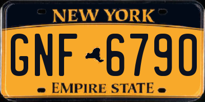 NY license plate GNF6790