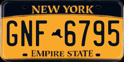 NY license plate GNF6795