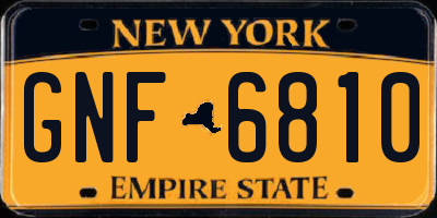 NY license plate GNF6810