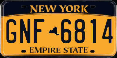 NY license plate GNF6814