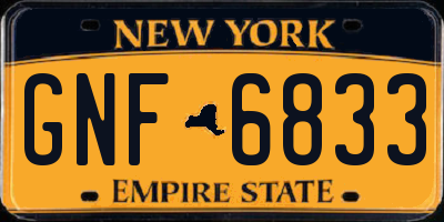 NY license plate GNF6833
