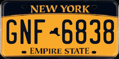 NY license plate GNF6838