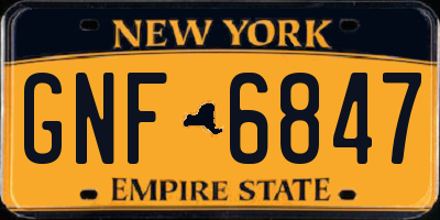 NY license plate GNF6847