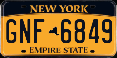 NY license plate GNF6849