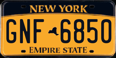 NY license plate GNF6850