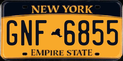 NY license plate GNF6855
