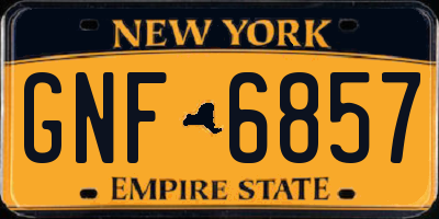 NY license plate GNF6857