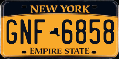 NY license plate GNF6858
