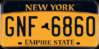NY license plate GNF6860