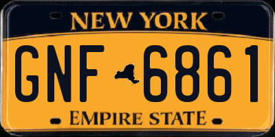 NY license plate GNF6861