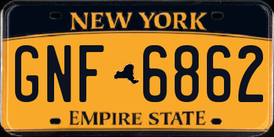 NY license plate GNF6862