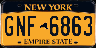 NY license plate GNF6863