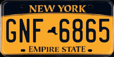 NY license plate GNF6865